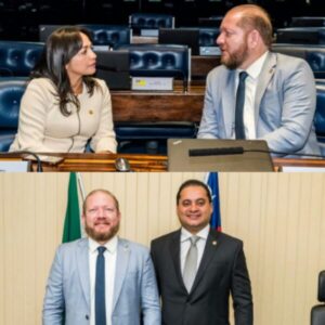 Othelino Neto reúne-se com os senadores Eliziane Gama e Weverton Rocha no Congresso Nacional