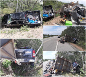 Idosa morre e quatro ficam feridos após caminhonete colidir em árvores em Primeira Cruz/MA