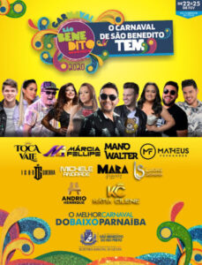 Márcia Fellipe, Mano Walter, Toca do Vale e muito mais em 04 noites de festa no carnaval de São Benedito do Rio Preto