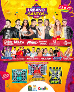 Cleber e Cauan, Gil Mendes, Mara Pavanelly e muito mais em 03 noites inesquecíveis; Veja programação completa do carnaval de Urbano Santos