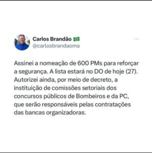 Brandão nomeia 600 novos policiais militares no MA
