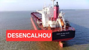 Navio desencalha e libera canal do Porto da Alumar, em São Luís
