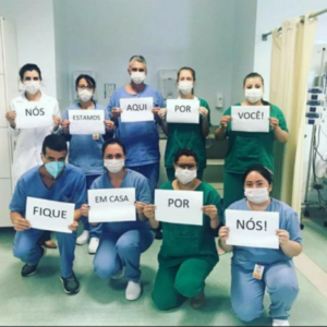 Profissionais de saúde do hospital regional de Balsas/MA, fazem vídeo pedindo para que as pessoas fiquem em casa, evitando a proliferação do Covid-19