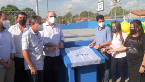 Prefeito Cicin e Deputado Hildo Rocha inauguram ginásio poliesportivo, em Estreito