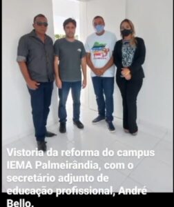 Vídeo: Presidente da Câmara de Palmerândia Rayssa Campos, acompanhou o Secretário Adjunto de Educação André Bello, para a vistoria da reforma do campus do IEMA, que encontra-se em fase de finalização