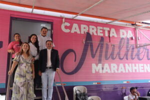 Presidente do Gedema, Carol Duailibe visita instalações da Carreta da Mulher no Maiobão