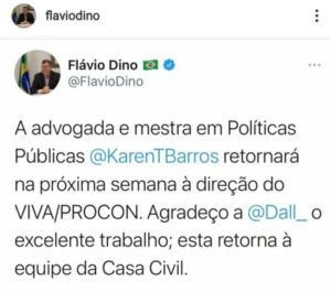 Flávio Dino anuncia retorno de Karen Barros ao Procon
