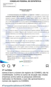 CONRE 5ª Região repudia, denuncia e pede multa ao Instituto Exata por irregularidades em Pesquisas Eleitorais