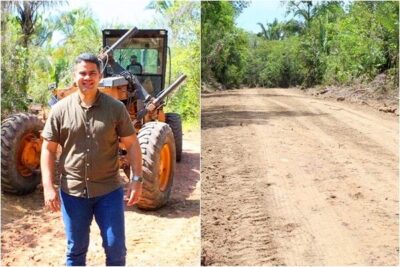 Calvet Filho abre estradas e trabalha na manutenção de vias, em Rosário