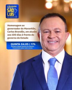 Através da Proposição de Chico Carvalho, Câmara homenageará Carlos Brandão pelos 100 dias de governo