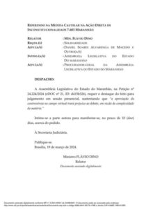 Flávio Dino determina manifestação do Solidariedade sobre seleção para o TCE-MA