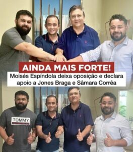 Nina Rodrigues: Com articulação de Aluízio Santos, Moisés Espíndola declara apoio a pré-candidatura de Jones Braga