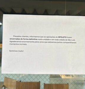 Rede de comidas Spoleto anuncia fechamento definitivo de todas as lojas em São Luís