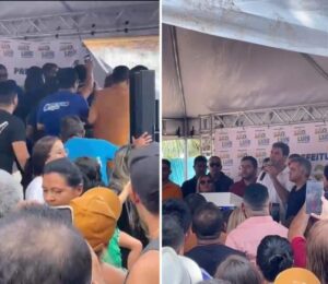 URGENTE! Anúncio de obra eleitoreira de Braide acaba em confusão e quebra-quebra na Chácara Itapiracó