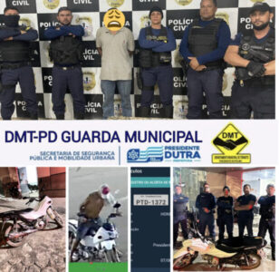 Guarda Municipal de Presidente Dutra recupera moto roubada e prende suspeito do roubo