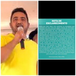 Nota de Esclarecimento do vereador de Tuntum Renan Bilio
