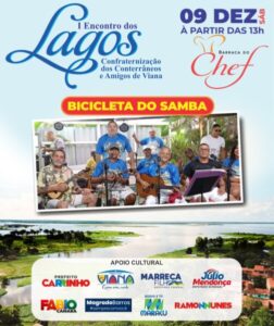 Bicicleta do Samba anima “Confra” dos conterrâneos e amigos de Viana, na Litorânea