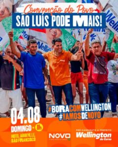 Wellington do Curso realizará convenção no domingo, 4/8