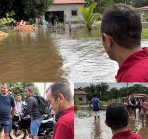 Deputado Aluízio Santos visita áreas atingidas por enchentes em Chapadinha