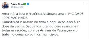 Covid-19: Alcântara será a 1ª cidade do país 100% vacinada