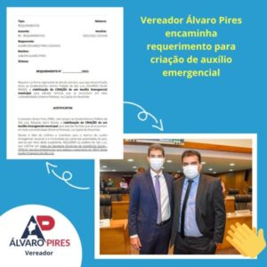 Vereador Álvaro Pires apresenta requerimento para a criação do “Bem Bolsa Municipal”