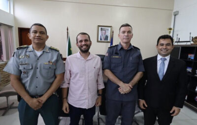 Coronel Paulo Fernando recebe prefeito Fernando Pessoa e deputado Éric Costa