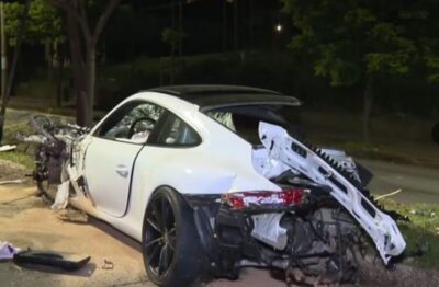 Acidente com Porsche avaliado em R$ 800 mil a 250 km/h deixa 1 morto e outro ferido; veja fotos