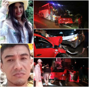 Três pessoas morrem em grave acidente entre ônibus e carro no interior do Maranhão