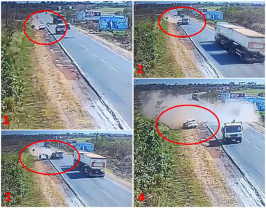 ASSISTA! Motorista morre após colidir violentamente contra a traseira de caminhão na BR-135, em São Mateus