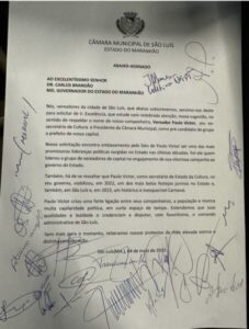 Vereadores entregam abaixo-assinado a Carlos Brandão respaldando nome de Paulo Victor à Prefeitura de São Luís em 2024