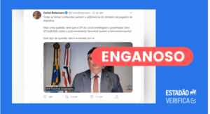 Estadão desmonta fake news de Carlos Bolsonaro acusando Flávio Dino de defender cloroquina