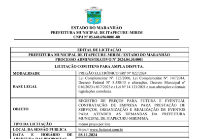 Itapecuru: licitação de R$ 9 milhões no fim do mandato chama atenção
