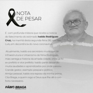 Em Nota, Deputado Fábio Braga lamenta morte do ex-prefeito de Nina Rodrigues