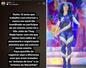 Convidado, digital influencer do MA diz que foi humilhado no São João da Thay