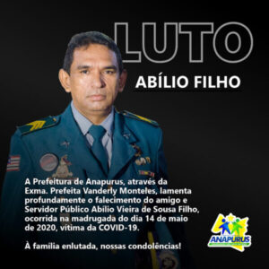 Prefeitura de Anapurus decreta luto oficial de 03 dias em virtude da morte do PM Abílio Filho