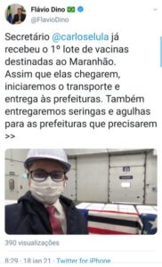 Governo do Maranhão recebe primeiras doses da vacina contra a covid-19