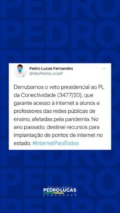 Deputado Pedro Lucas garante acesso à internet em escolas públicas