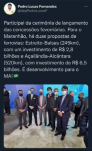 Pedro Lucas participa do lançamento das concessões ferroviárias