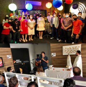 Lobão Filho e Paulinha Lobão comemoram aniversário da Rádio Nova FM 93.1