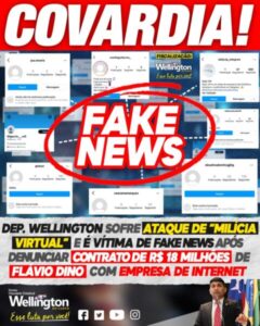 Deputado Wellington sofre ataque de “milícia virtual” e é vítima de fake news após denunciar contrato de R$ 18 milhões de Flávio Dino com empresa de internet