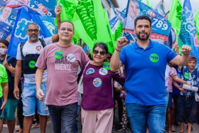 Fátima Araujo, Rogério Cafeteira e  Fábio Macêdo fazem arrastão pelas ruas do João de Deus