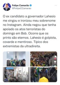 Lahesio Bonfim acusa o golpe após investida de Camarão