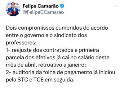 Veja Agora: Governo do Maranhão cumpre acordo com professores