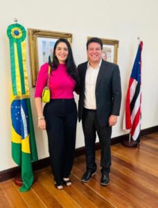 Rafaela Brasil, Pré-Candidata a Vereadora de São Luís, se reúne com o Governador em Exercício Felipe Camarão para Discutir Progresso e Melhorias