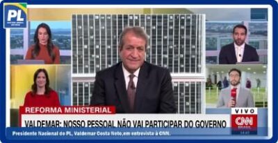 Em entrevista à CNN, Valdemar cita Josimar como exemplo para justificar apoio de parlamentares do Nordeste ao governo Lula