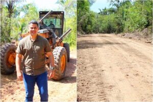 Calvet Filho abre estradas e trabalha na manutenção de vias em Rosário