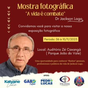 Vereadora Katyane Leite convida pedreirenses para visitarem a Mostra Fotógrafica que vai mostrar vida e obra de Jackson Lago em Pedreiras