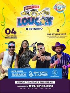 Sítio da Vovó e Gaiola das Loucas realizam o Zé Pereira de Timon neste domingo
