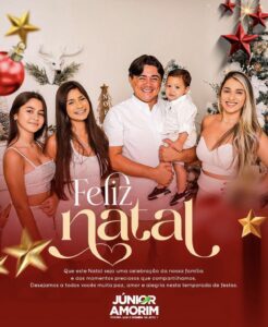 Júnior Amorim e família desejam um feliz natal e boas festas a toda população de Miranda do Norte