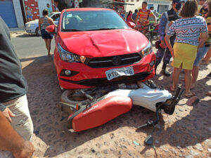 Motociclista fica ferido após colisão com carro e moto em São Bernardo/MA
